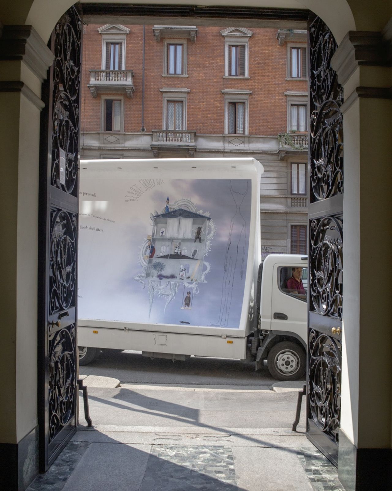 View of the installation from Massimo's courtyard